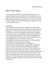 music video essay by benhur by benhurnadurata issuu music video essay by benhur