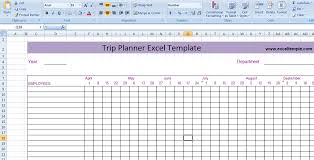 trip planner excel template free