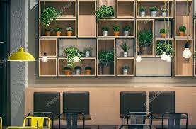 Cafe Interior Wall Design Stock Photo