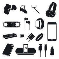 phone accessories vector art icons