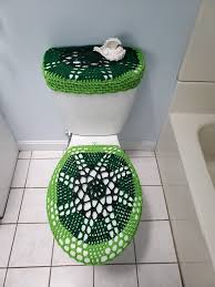A Set Of 2 A Crochet Toilet Seat Cover