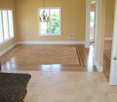 hardwood floor with carpet inlay