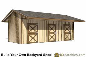Horse barn plans for sale. 12x30 3 Stall Horse Barn With Covered Storage