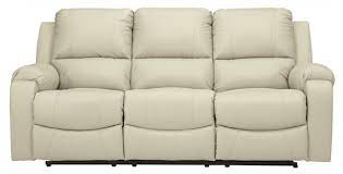 cream leather reclining sofa