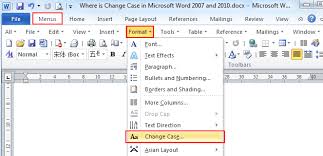 change case in microsoft word 2007