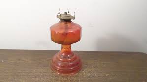 Vintage Red Glass Kerosene Oil Lantern