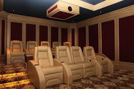 The smith's family's screening room includes luxurious upholstered club chairs. A Guide To Luxury Home Theater Designs Elite Hts