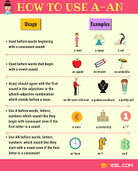 When to use a or an in a sentence. Articles In Grammar Useful Rules List Examples 7esl