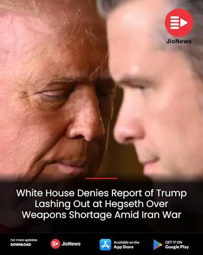 The White House has denied a media report which claimed that US President Donald Trump confronted Defence Secretary Pete Hegseth after learning that the military's stockpile of critical weapons had fallen far