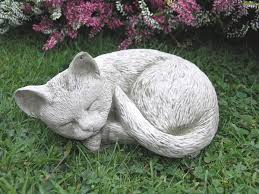 Sleeping Cat Stone Garden Ornament
