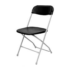 black on grey plastic folding chairs