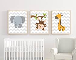 elephant giraffe and monkey nursery