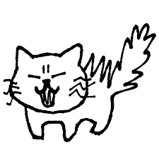 怒る猫 – 【てがきですのβ】かわいい・ゆるい無料イラスト