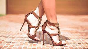 open toe pumps vector high heels