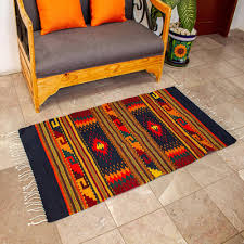 mexican geometric wool area rug 2 5x5