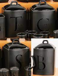 Copper canisters tea canisters kitchen canisters canister sets coffee canister kitchenware copper kitchen buy kitchen kitchen tools. Set Of 4 Black Text Ceramic Tea Coffee Sugar Biscuit Canister Storage Jars Tea And Coffee Canisters Tea Coffee Sugar Canisters Coffee Canister