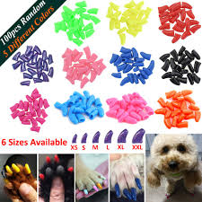 Joyjuly 100pcs Dog Nail Caps Soft Claw Covers Nail Caps For Pet Dog Pup Puppy Paws Home Kit 5 Random With Glue Tips And Instruction