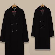 Womens Wool Coat Winter Coat Long Black