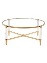 Clear Acrylic Gold Round Coffee Table