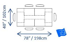 Number of persons if both shorter sides of the table are in use. Dining Table Size