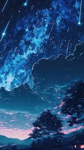 night sky stars clouds scenery