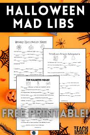 free printable halloween mad libs