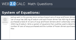 View Question System Of Equations