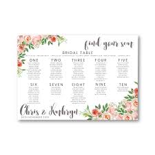 Kathryn Wedding Seating Chart Blush Florals
