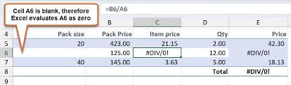 how to remove div 0 error in excel