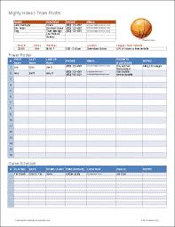 basketball team roster template for excel