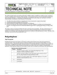 Technical Note Tn 4 01 Chemical Resistance Of Polyethylene