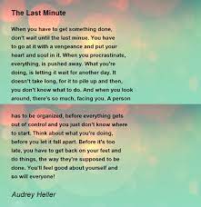 the last minute poem by audrey er