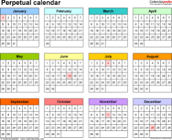 perpetual calendars free printable