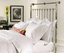 Iron Brass Sleigh Bed Vintage White