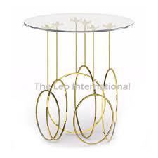 Metal Frame Golden Finish Coffee Table
