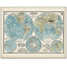 Customers are more interested in having modern and inspiring home decor. Amazon Com 1897 Global Hemispheres World Map 11x14 Unframed Art Print Great Vintage Home Decor And Gift Under 15 Handmade