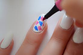 sharpie nail art over gel tutorial