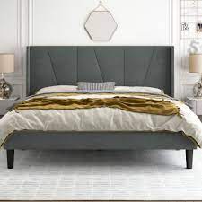 Queen Upholstered Platform Bed Frame