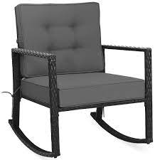 Costway Patio Rattan Rocker Chair