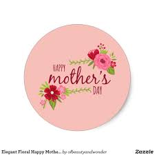 Elegant Floral Happy Mothers Day Sticker Seal Zazzle