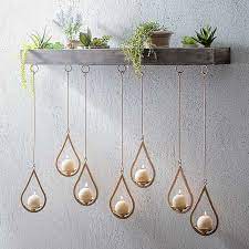 Wooden Ledge Hanging Teardrop Candle