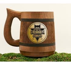 groomsmen personalized beer mug rustic