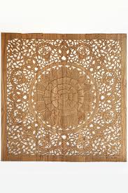 mandala carved wood wall art panel