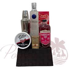 creative cosmo vodka gift basket by