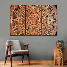 Aztec Calendar Multi Panel Canvas Wall