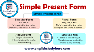 In these examples, the focus is on the effect of the action, it's not important we use present simple passive with the same meaning as present simple in the active voice. Simple Present Form English Study Here