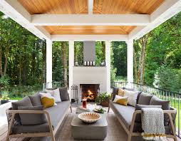 Covered Patios With Heartwarming Fireplaces