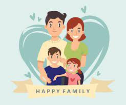 happy family cartoon style design