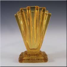 Art Deco Glass Amber Glass Art Deco Vases
