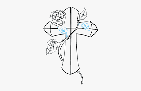 Easy, step by step how to draw cross drawing tutorials for kids. How To Draw Cross With A Rose Easy Crosses With Roses Drawings Free Transparent Clipart Clipartkey